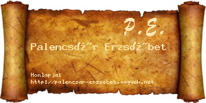 Palencsár Erzsébet névjegykártya